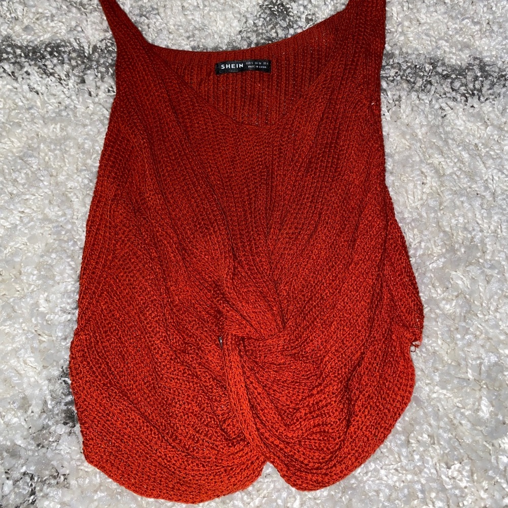 Knit, burnt orange tank top. SHEIN. Size: small